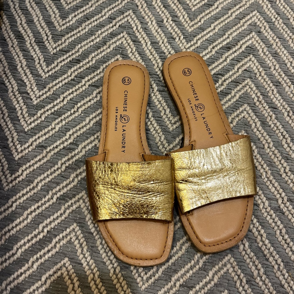 Chinese laundry gold sandals